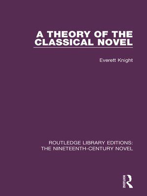 cover image of A Theory of the Classical Novel